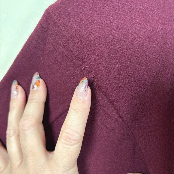 OGL CashSoft Oversized Scarf Jacket Plum Berry Women XS Cozy Modern Chic Comfort - Picture 12 of 16